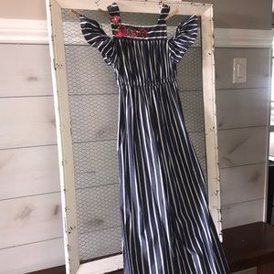 Bonnie Jean chambray striped jumpsuit